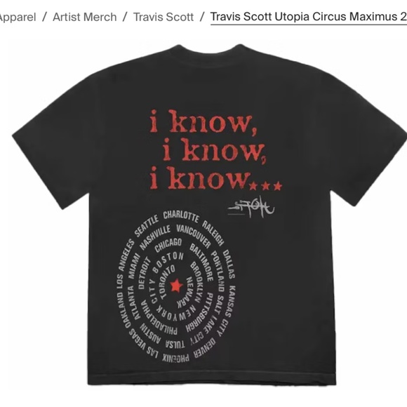 Travis Scott Utopia Merch 'I Know' - Picture 2 of 2